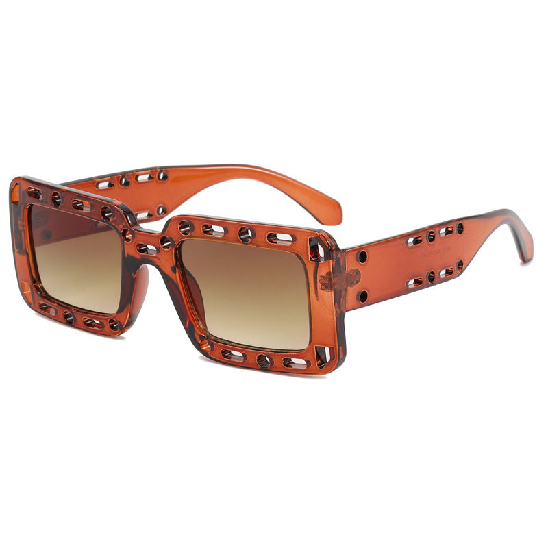 Wholesale PC Square Hollowed -out Pornography Men's and Women's Same Sunglasses